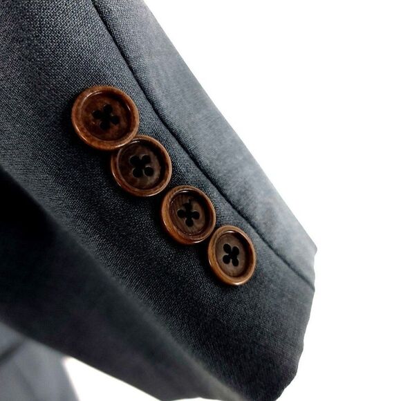 Hugo Boss Einstein Wool 3 Button Blazer 48L Gray Blue Basket Weave - Picture 4 of 14